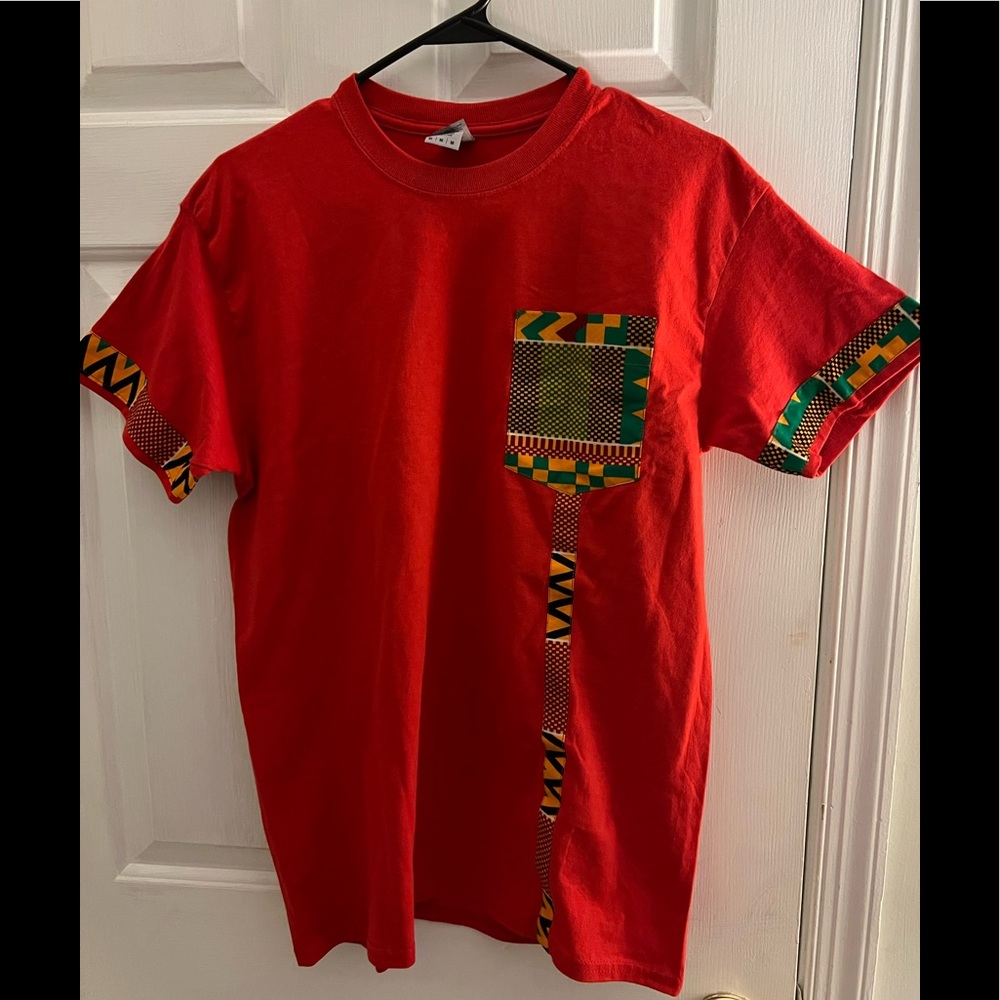 T-Shirt accented with Afrocentric fabric